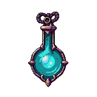 Key Shaped Pendant Glowing Enchanted — free pixel art sprite from the Runner Amulets collection, transparent PNG