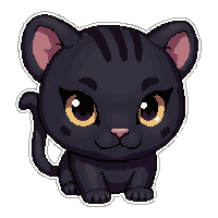 Black Panther  Cute Chibi Style — free pixel art sprite from Runner Animals