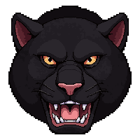 black panther  fierce wild pose