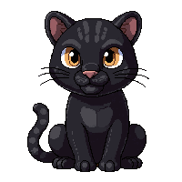Black Panther  Sitting Calm — free pixel art sprite from Runner Animals