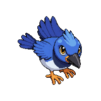 Blue Jay Bird  Happy Smiling — free pixel art sprite from Runner Animals