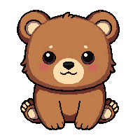brown bear cub  cute chibi style