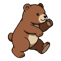 brown bear cub  jumping action