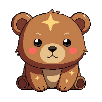 brown bear cub  magical sparkle