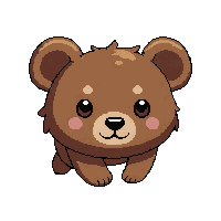 brown bear cub  running fast