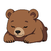 brown bear cub  sleeping peaceful