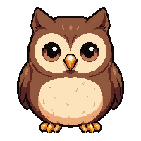 Brown Owl Cute Chibi Style — free pixel art sprite from the Runner Animals collection, transparent PNG