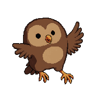 brown owl  jumping action