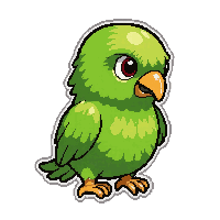 green parrot  baby tiny version