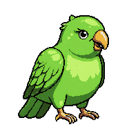 green parrot  magical sparkle