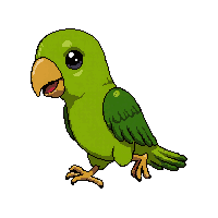 green parrot  running fast