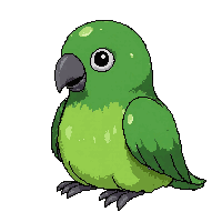 green parrot  sitting calm
