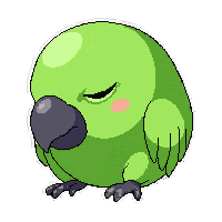 green parrot  sleeping peaceful