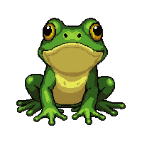 green tree frog  fierce wild pose