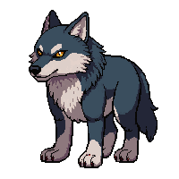 grey wolf  fierce wild pose