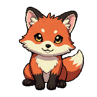 Red Fox Baby Tiny Version — free pixel art sprite from the Runner Animals collection, transparent PNG