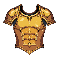 gold ornate breastplate  battle worn scratched