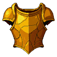 gold ornate breastplate  cracked damaged
