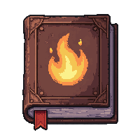 ancient grimoire  burning on fire