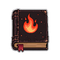 dark necromancy book  burning on fire