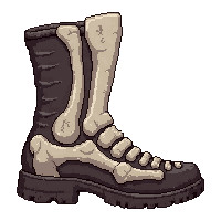 bone skeleton boots  battle damaged