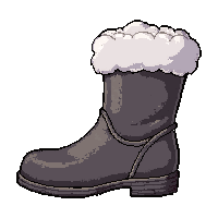 cloud fluffy boots  battle damaged
