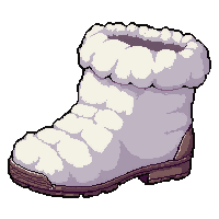 cloud fluffy boots  worn and scuffed