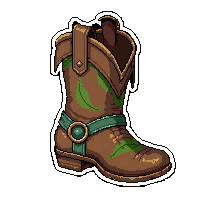 elven leaf boots  worn and scuffed