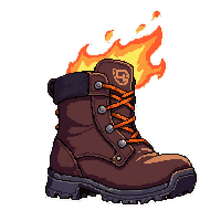 fire flame boots  cursed dark