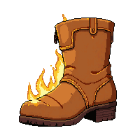 fire flame boots  enchanted glowing