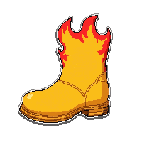 fire flame boots  legendary golden