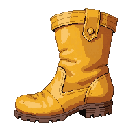 Leather Adventurer Boots Legendary Golden — free pixel art sprite from the Runner Boots collection, transparent PNG