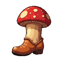 Mushroom Springy Shoes Simple Plain — free pixel art sprite from the Runner Boots collection, transparent PNG