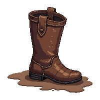 Wind Speed Boots Muddy Dirty — free pixel art sprite from the Runner Boots collection, transparent PNG