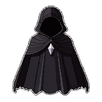black shadow cloak embroidered symbols