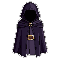 Black Shadow Cloak  Enchanted Glowing Edges — free pixel art sprite from Runner Capes