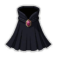 black shadow cloak jeweled clasp fastened
