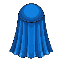 blue royal cloak draped hanging still