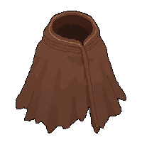brown travel cloak tattered worn edges