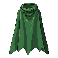 emerald forest cape draped hanging still