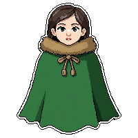 emerald forest cape fur trimmed collar