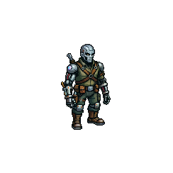 South East — free pixel art sprite from Runner Characters Genre Cyborg Engineer