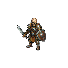 South — free pixel art sprite from Runner Characters Genre Skeleton Warrior