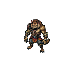 South — free pixel art sprite from Runner Characters Genre Werewolf Brute