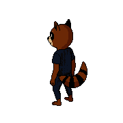 North West — free pixel art sprite from Runner Characters Raccoonbandit