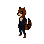 South West — free pixel art sprite from Runner Characters Raccoonbandit