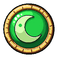 emerald encrusted  crescent moon