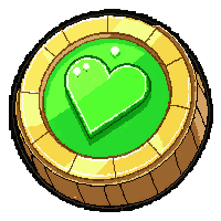 Emerald Encrusted Heart — free pixel art sprite from the Runner Coins collection, transparent PNG