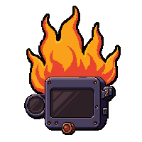 burner phone device  custom painted flame