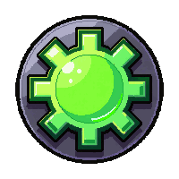 data shard crystal  toxic green glow